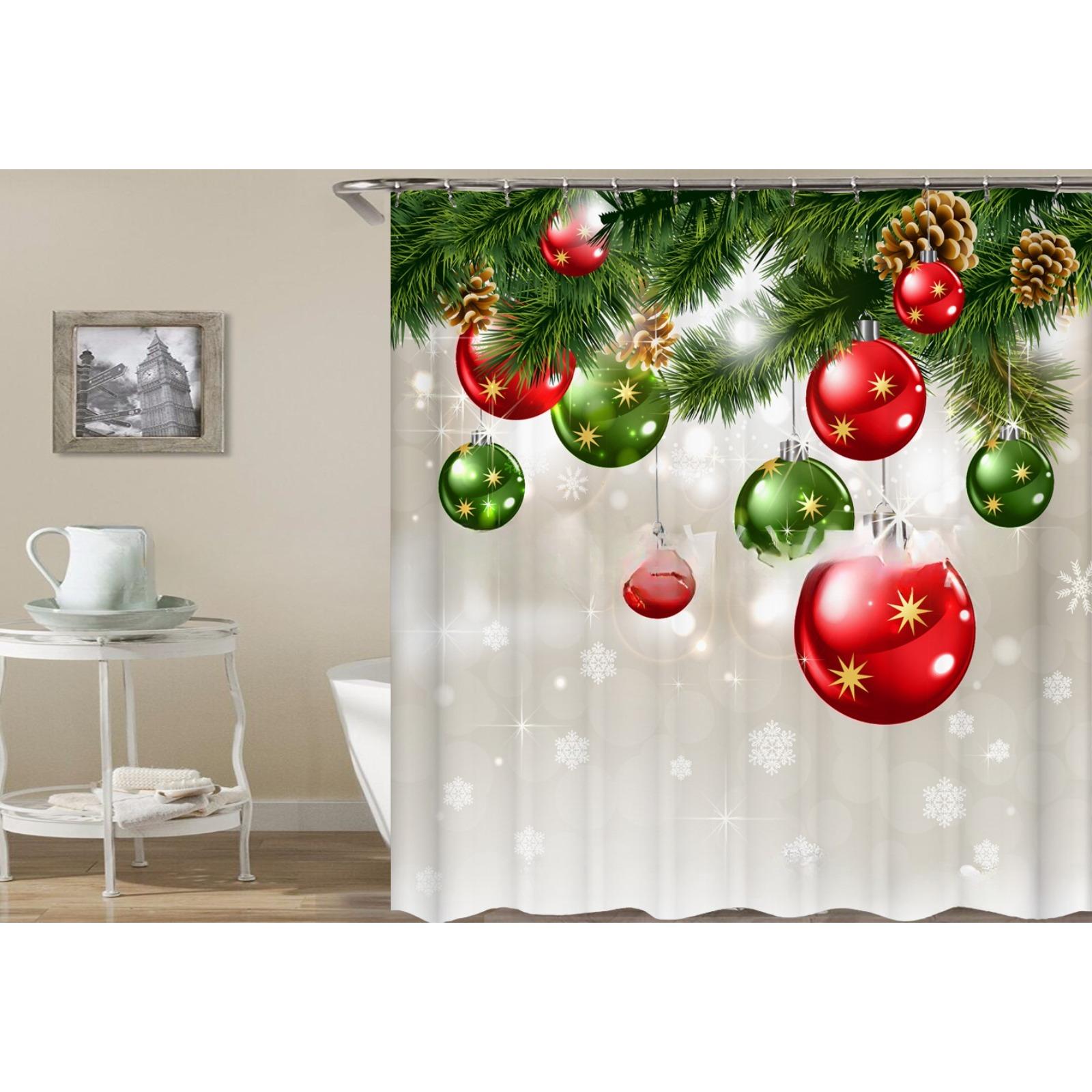 

Занавеска для ванной комнаты, полиэстер, цифровая печать, водонепроницаемая занавеска для душа, рождественская серия, перегородка для ванной комнаты 150x180cm