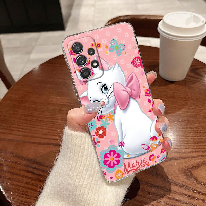Clear Case For Samsung Galaxy A57 A37 A56 5G A36 Cases A55 A54 A35 A26 A07 A17 A16 A06 A34 A15 Cover Pink Fantasy Cute Marie Cat