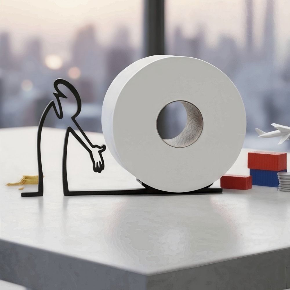 Humorous Minimalist Roll Paper Holder Practical Rustproof Toilet Paper Holder 3D Printing Vertical Tissue Holder Home Decoration