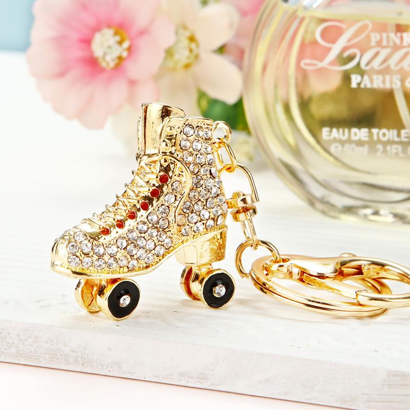 Fashion Crystal Roller Skating for Women's bags Pendants Female Shoes Shape Car Accessories Men Jewelry Bag Charm