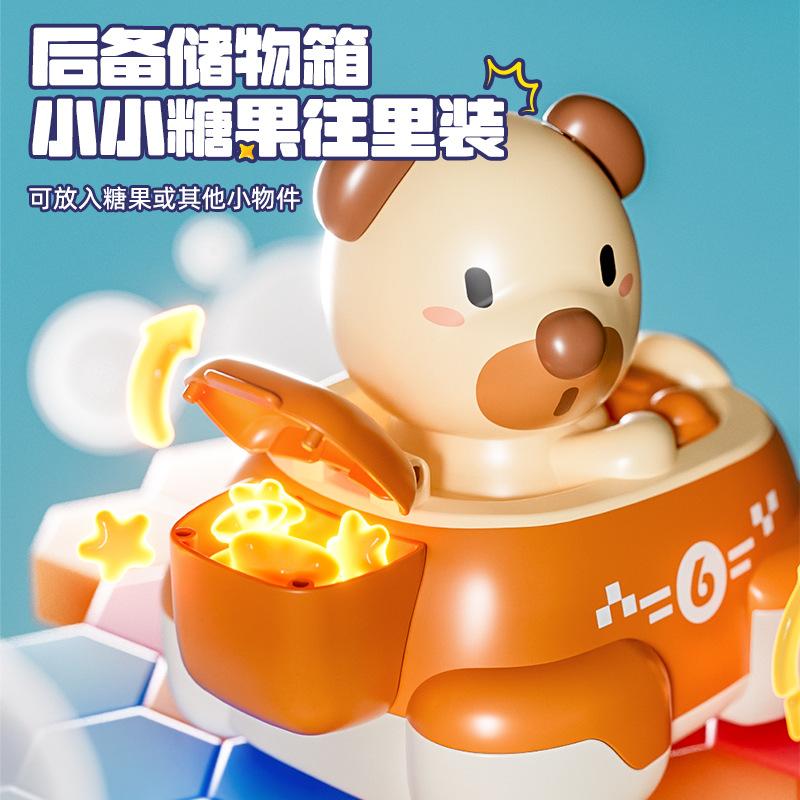 Children'S Collision Car Cartoon Cute Pet Animal Inertia Press Ejection Car Puzzle Sliding Toy Car