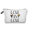Women Rainbow heart Print Cosmetic Bag Toiletries Organize Travel Storage Case 6374 CLE
