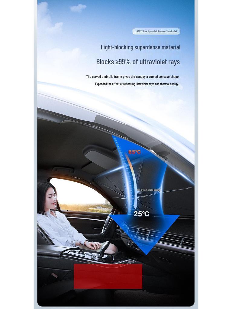 Small Car Windshield Sunshade - Heat Insulation & Sun Protection