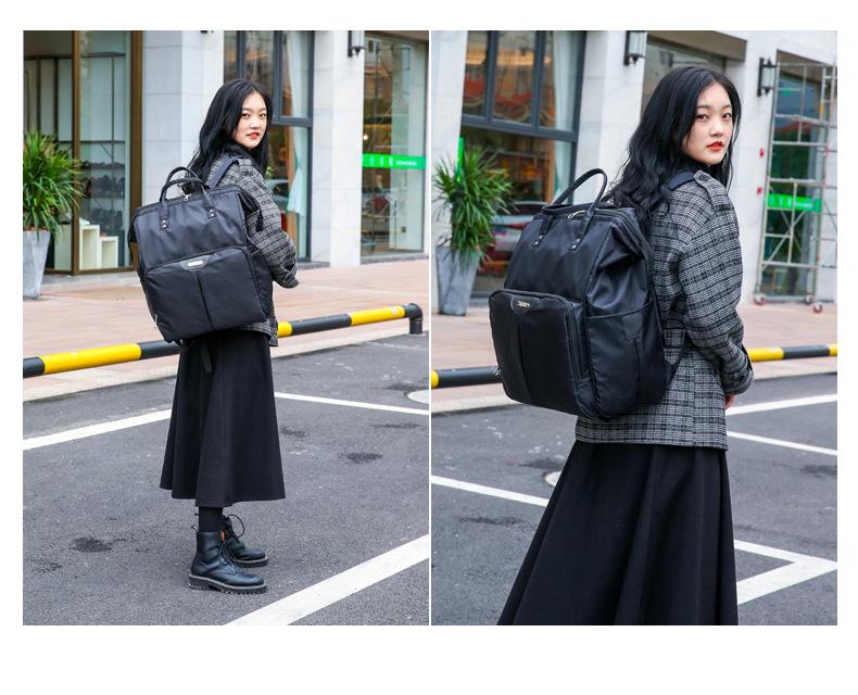 Trendig Vattentät Multifunktionell Vikbar Ryggsäck & Avtagbar Kabinväska med Hjul