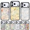 Retro Post Card Passport Stamps Soft Phone Case for iPhone 17 Air 16e 15 14 13 Pro Max Back Cover for 12 11 Pro Coque