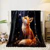 6 Styles A Fox Under A Dreamy Starry Sky Print Warm Comfortable Blanket Home Travel Camping for Adults and Kids Luxury Gifts