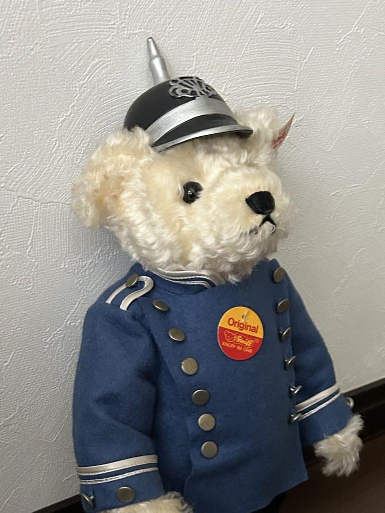 [USED] Steiff Teddy Bear, German Limited Edition, White Tag, Berlin Policeman Plush Toy