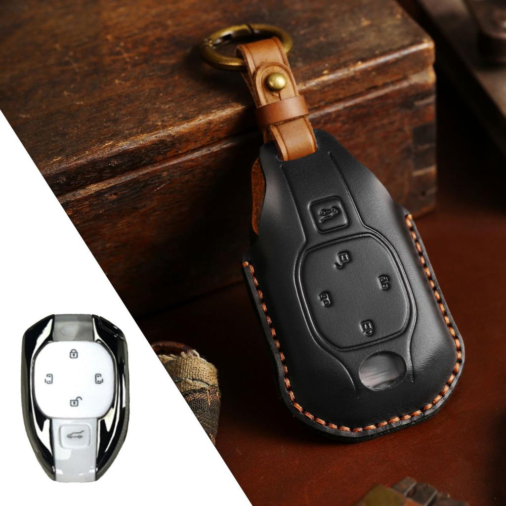 4 5 Bottons Leatehr Auto Key Fob Cover Case Key Ring Fit For - Gac Trumpchi M8 Gm8 Empow J11 J12 J13 J14 J15 J16 Gs8 Auto Accessories