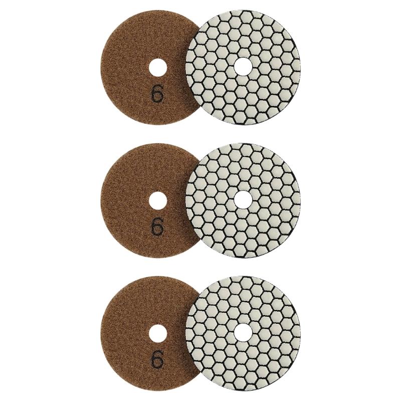 6PCS 80mm Diamonds Polishing Pads Polishing Discs For Marble Granites Stone With Strong Adhesive And No Burn Mark