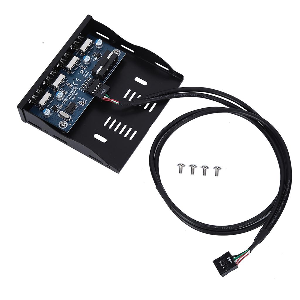 USB2.0 Diskett Frontpanel 3.5"" Diskettbrønn 9 Pin til 4 Grensesnitt USB 2.0 HUB