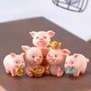 Mikro Schweinchen Familie Figur Harz Ornamente Miniaturmodell Mini Tierstatue Bonsai Dekoration Garten Heimdeko