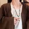 Handmade Wooden Flower Beaded Necklace Women Boho Chic Long Pendant Chain New Chinese Style Floral Statement Jewelry