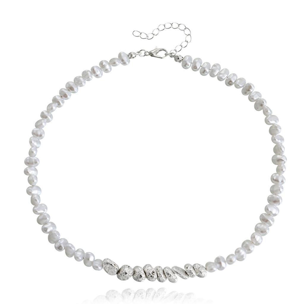 European and American Jewelry, a Few Taels of Broken Silver Imitation Pearl Necklace for Women, Versatile Mori Temperament Collarbone Chain