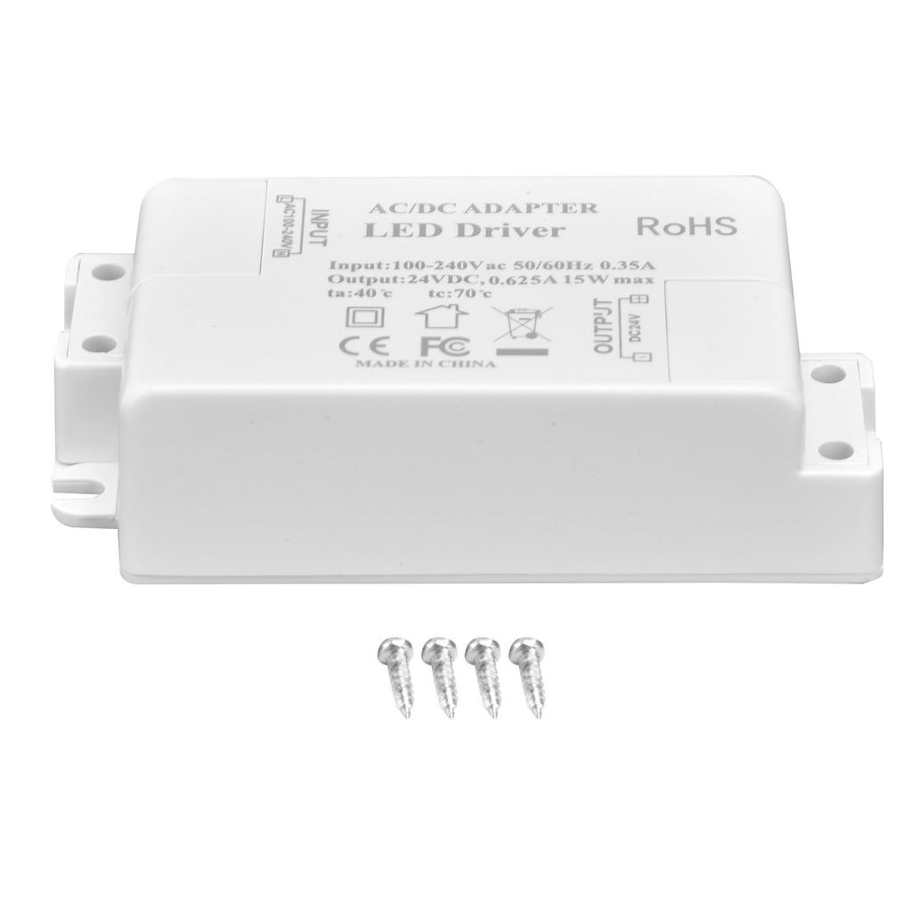 LED-driver DC24V 0,625A 15W DIY-lampe Lavspent LED-drivertransformator AC 100‑240V