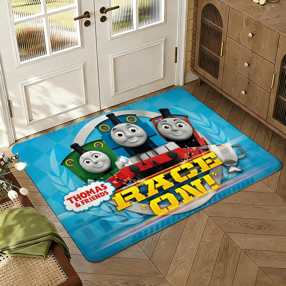 Anime T-Thomas & Friends Floor Mat Soft Thickened Absorbent Non-Slip Bedroom Living Room Door Mat Home Decor Flannel Rugs