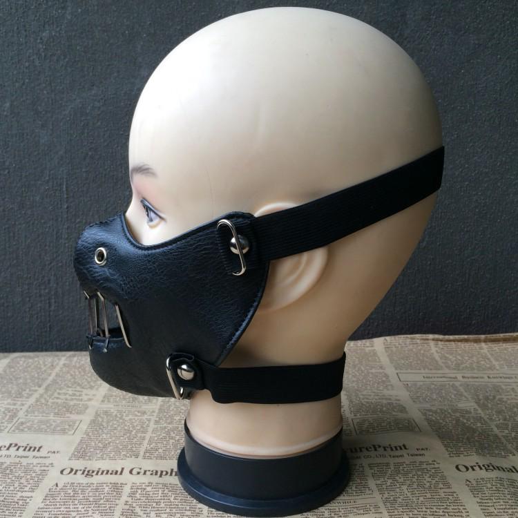 Punk Leather Mask Hannibal Nightclub Performance Studded Mask Personalized Motorcycle Rock Non-mainstream Mask for Men