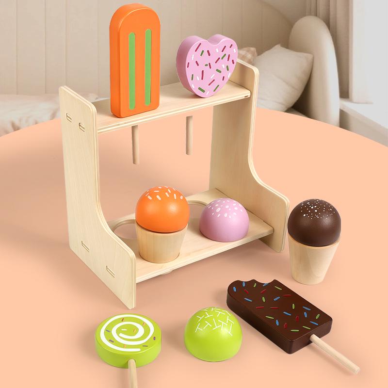 Children s Wooden Ice Cream Stand Playhouse with Popsicle Toys (CE CPC Certified)