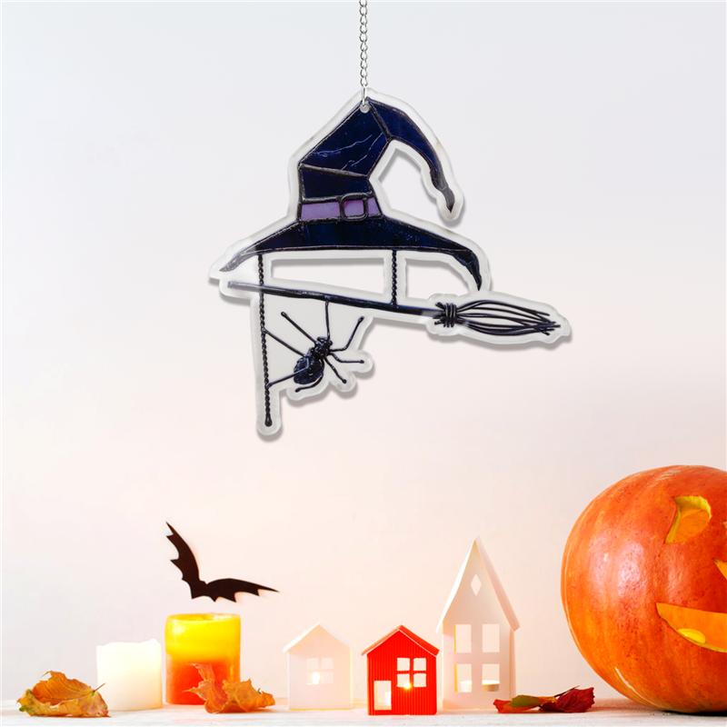 

BAAU Halloween Spooky Suncatcher For Window Panels Sun Catcher, Unique Spooky Halloween Ornament Decorations For Home