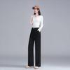 Black Wide-Leg Flare Pants for Women - 2025 Autumn/Winter Casual Fashion