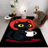 Cartoon Cat Drinking Coffee Carpet for Living Room Bedroom Bedside Floor Mat Cloakroom Kids Activity Area Rugs Large Size