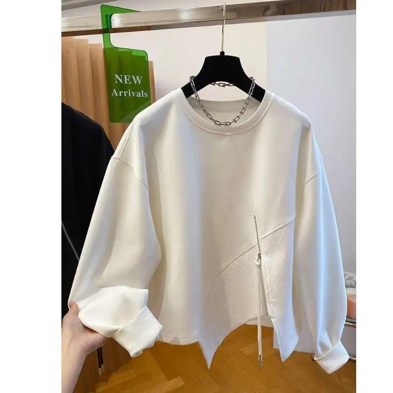 Women S Plus Size Loose Fit Irregular Design Sweatshirt