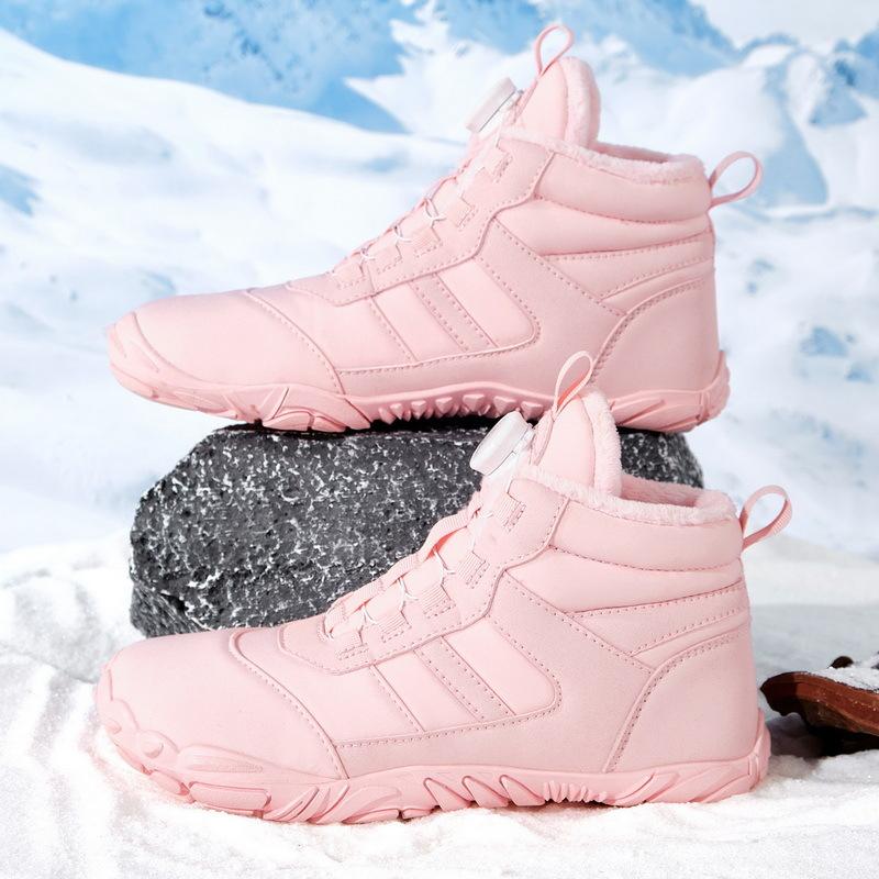 

Партия сноубутсов для мужчин и женщин, износостойкие, водонепроницаемые и нескользящие, с набивкой и утолщенные, теплые зимние новые хлопковые ботинки для родителей и детей, для пар 42 розовый