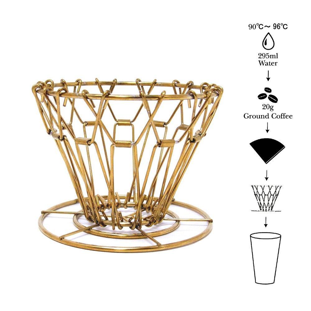 Brass Collapsible Coffee Dripper Kikkerland Brass Collapsible Coffee Dripper Kikkerland