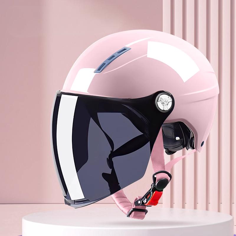 New Men Motorcycle Helmet Woman Electric Motor Car Scooter Bike Open Face Half Helmet Anti Safety Hat Bicycle Cap With Goggles