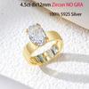 OEVAS 4.5CT 8X12MM Oval Moissanite Rings for Women S925 Silver Sparkling Wedding ring Party Fine Jewelry Gift