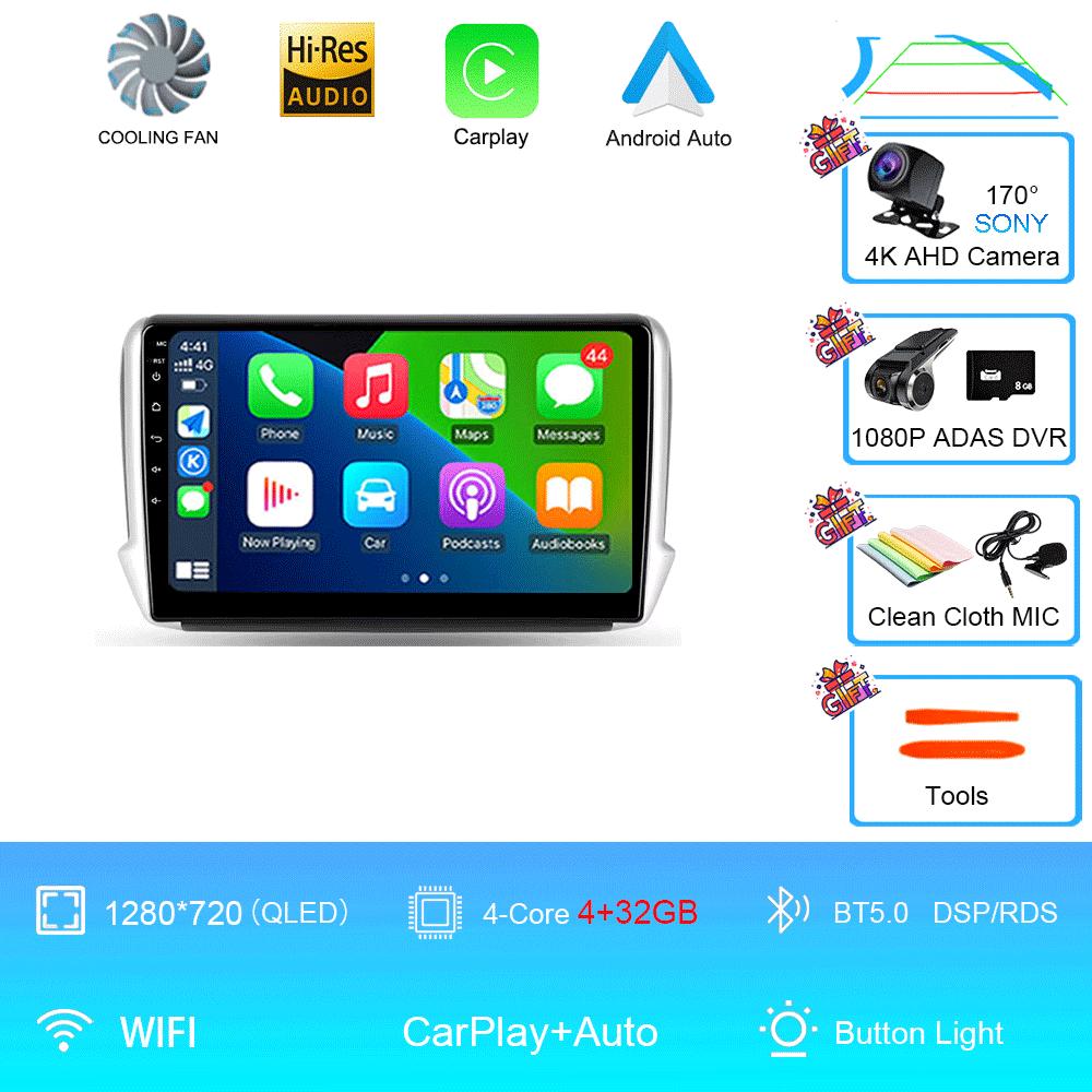 Car Radio Android 14 2 Din Video For Peugeot 2008 208 Multimedia System 2012 - 2018 GPS Navigation Autoradio WIFI 4G FM Carplay