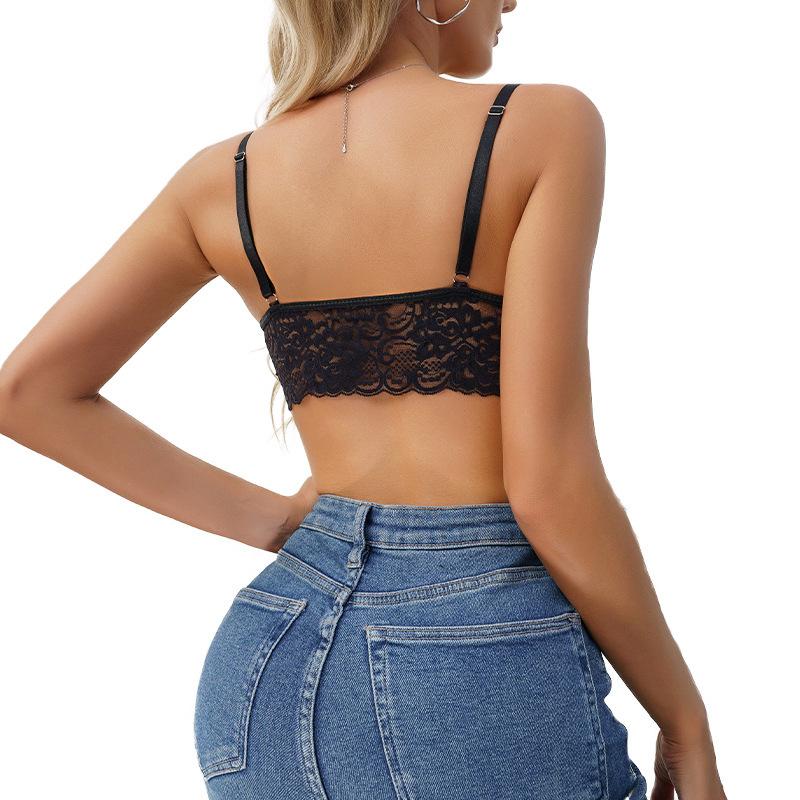 Women's Fashionable and Sexy Short Lace Beauty Back Without Steel Ring Inside and Outside, Sling Vest Women