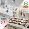 3 Tier Expandable Kitchen Storage Rack Carbon Steel Spice Bottle Rack With Fence Telescopic Seasoning Jar Organizer for Home