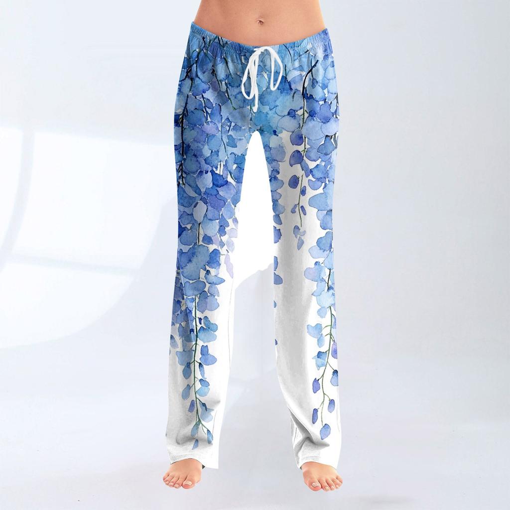 Women's Fashion Loose Casual Bow Printed Casual Pants