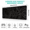 1Pcs Gaming Mouse Pad Large Keyboard Pad 31.5 X 11.8in Topographic Mouse Pad Black and White Mouse Pad for Keyboard
