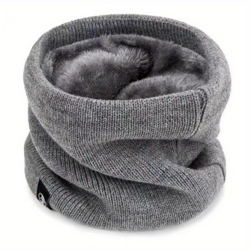 Unisex Knitted Scarf, Elastic Neck Gaiter Headband, Warm Face Mask, Thickened Velvet, Dual-Use for Outdoor Activities