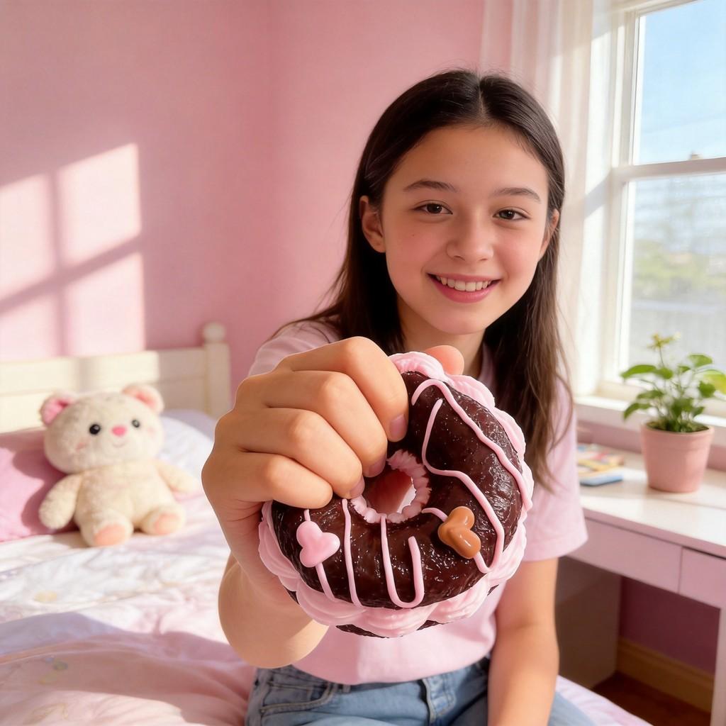 Silicone Stress Relief Toy With Berry Sweet Donuts For Kids And Adults