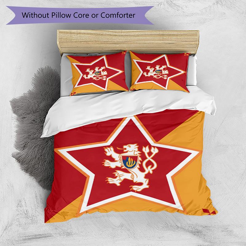 Czech Republi Football Printed Bedding 3 Piece Set Cozy Breathable Bed Cover Set As Housewarming Holiday Gift