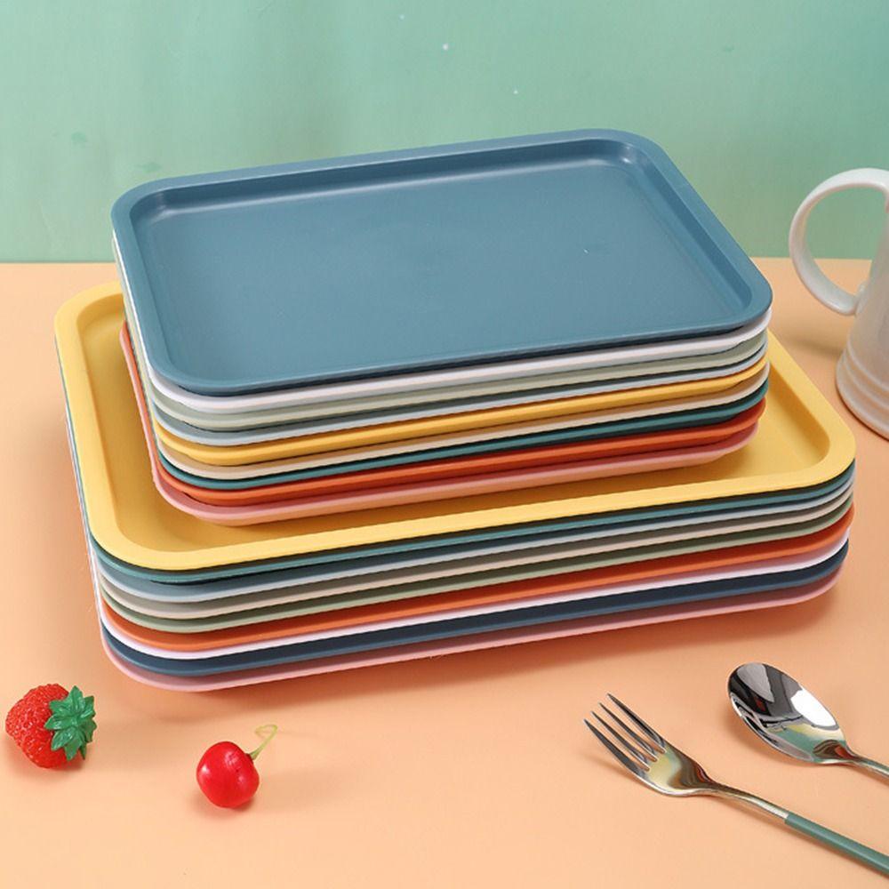 2 Packs Plastic Rectangular  Cafeteria Tray Non-Slip Fast Food Trays  Restaurant