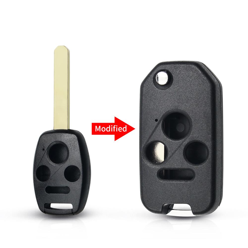 For Honda Fit Accord Civic 2006-2011 2003-2013 CRV 2018 Pilot Modified Flip 2/3/4 Buttons Car Remote Key Shell with/without Rubber Pad
