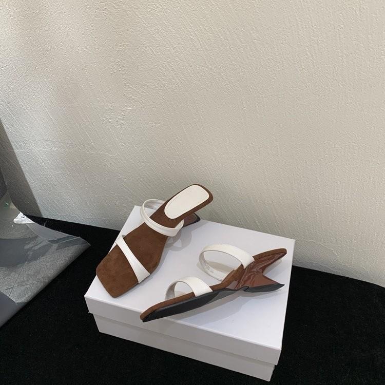 Design Sense Niche Wedge Heel Slippers Women's Summer Wear Soft Sole with High Heels Silver Sandals