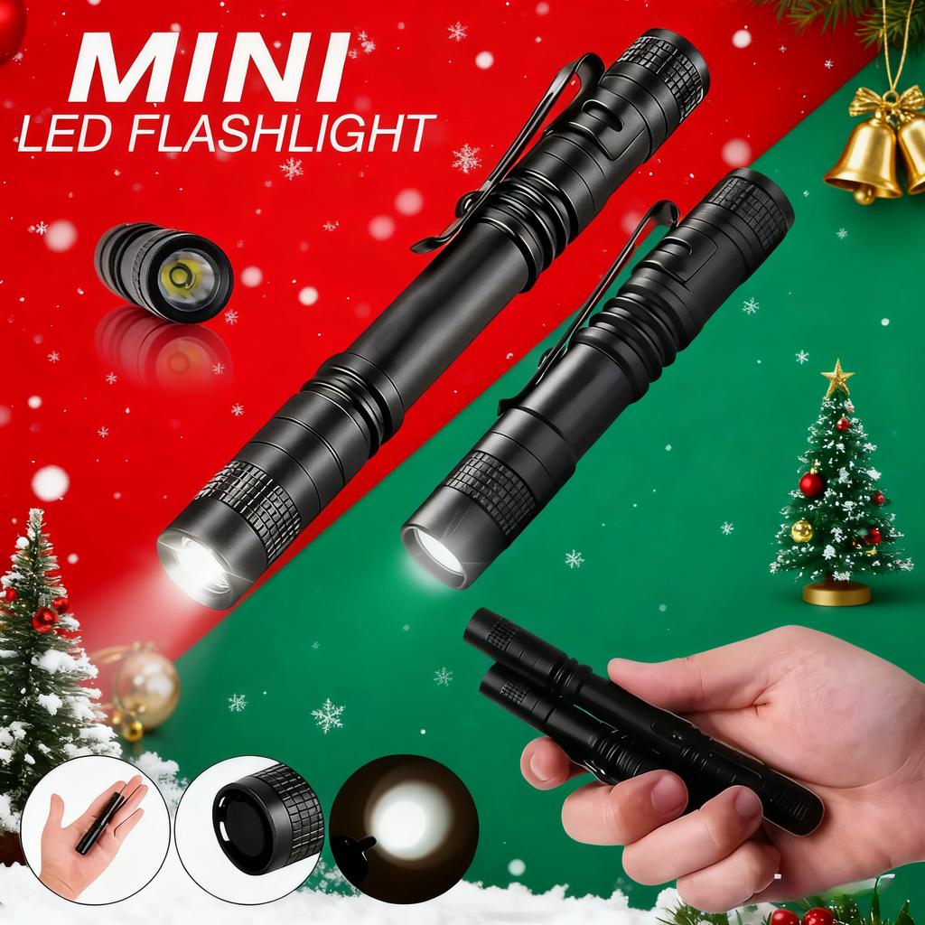 500LM Mini LED Flashlight, Portable Aluminum Alloy Pen Light with Clip, for Camping Hiking Emergency & Dentist Nurse Examination