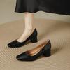 Retro Square Head High Heels Women's Spring and Autumn New Fashionable and Elegant Style Commuting To Work Versatile Light Mouth Temperament Single 