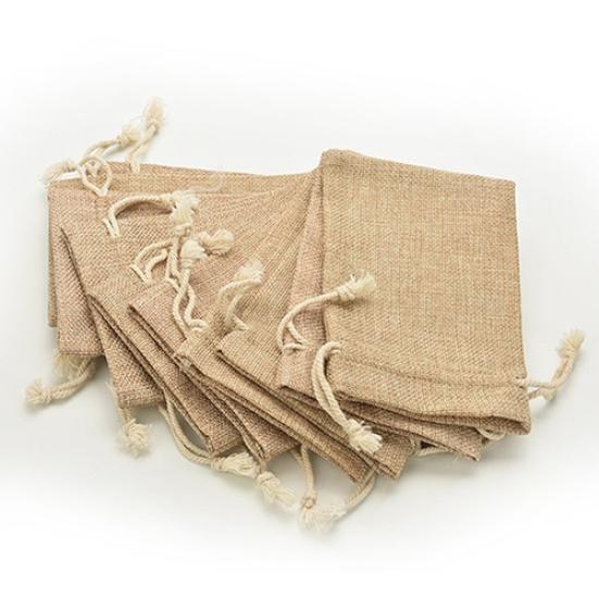 5Pcs Mini Rustic Burlap Bag Drawstring Wedding Party Favor Vintage Sack Pouch