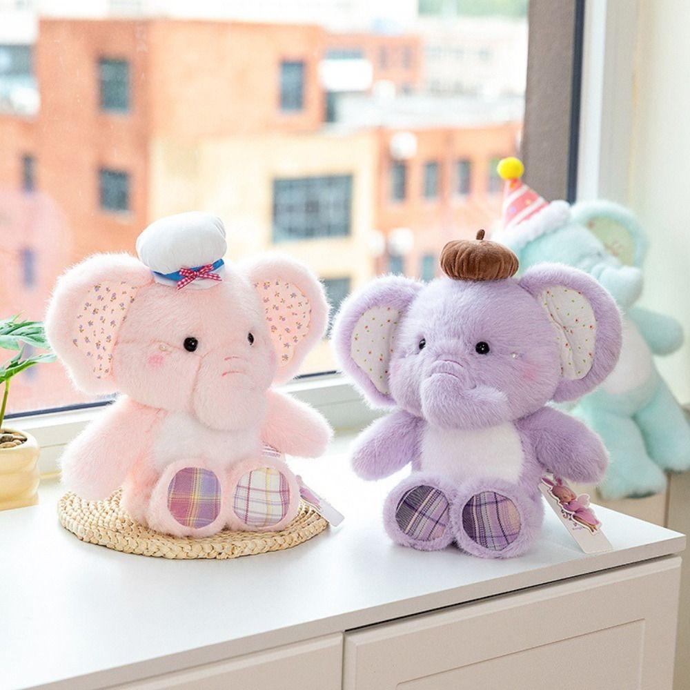 Fluffy Cartoon Elephant Plush Toys Soft Elephant Plush Toys Elephant Plush Doll  Kids Holiday Gifts