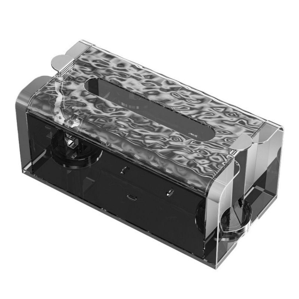 

В стиле инс Присоска Гофрированная коробка для салфеток Акриловый диспенсер для салфеток Ванная комната серый