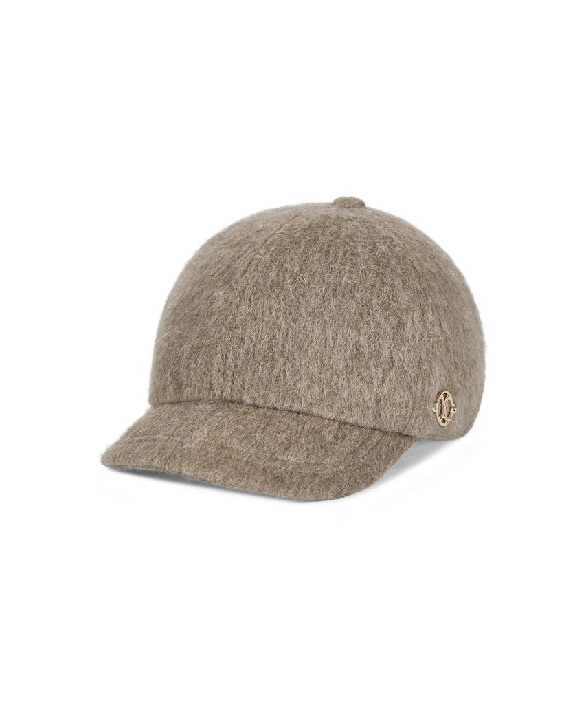 Bajal Va Curved Circle Logo Newsboy Cap Light Mocha