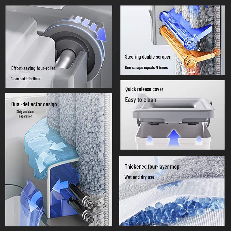 Mayflower Hands-Free Flat Mop & Bucket System