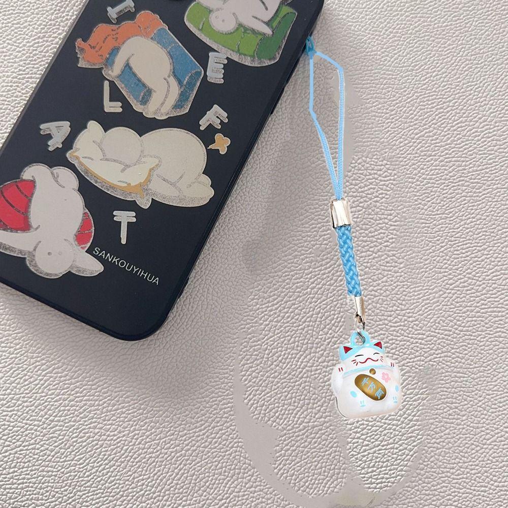 Chinese Style Lucky Cat Phone Charms Lucky Cat Fortune Cat Keychain Female Lady Girl