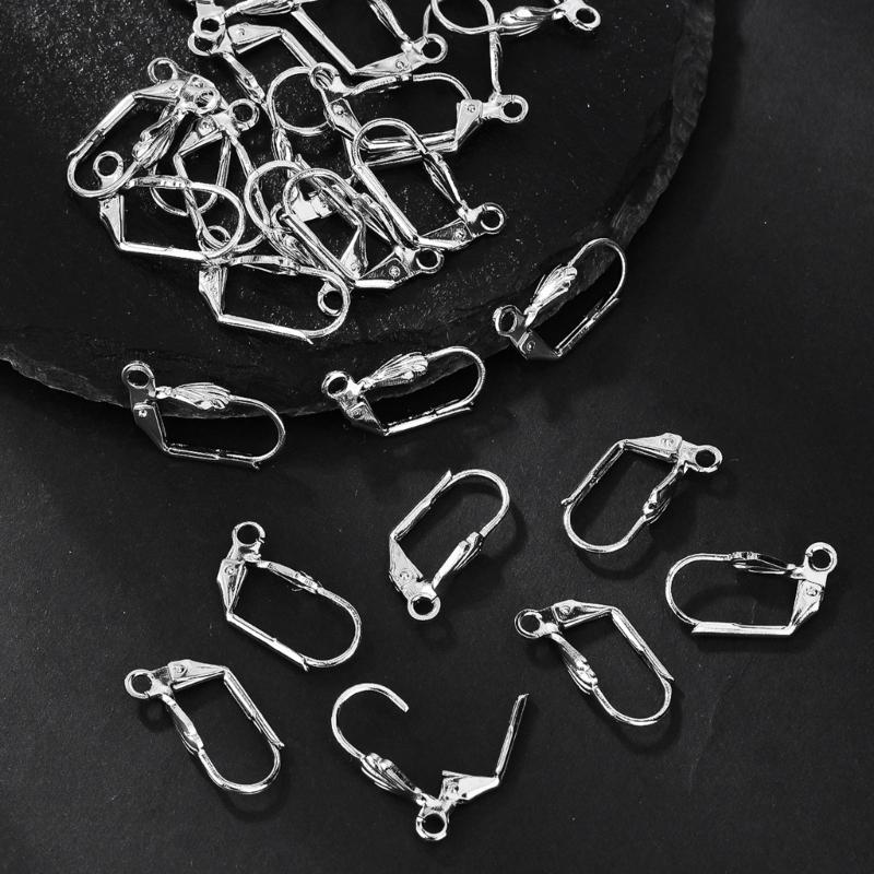 Pack of 50 French Style No Piercing Ear Clips Sophisticated Steel Elegant Pains Free Design for Sensitive Ears