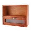 Organizzatore da Tavolo Vintage in Legno Massiccio Vetrina da Scrivania Scatola Portaoggetti con Cassetto Trasparente per